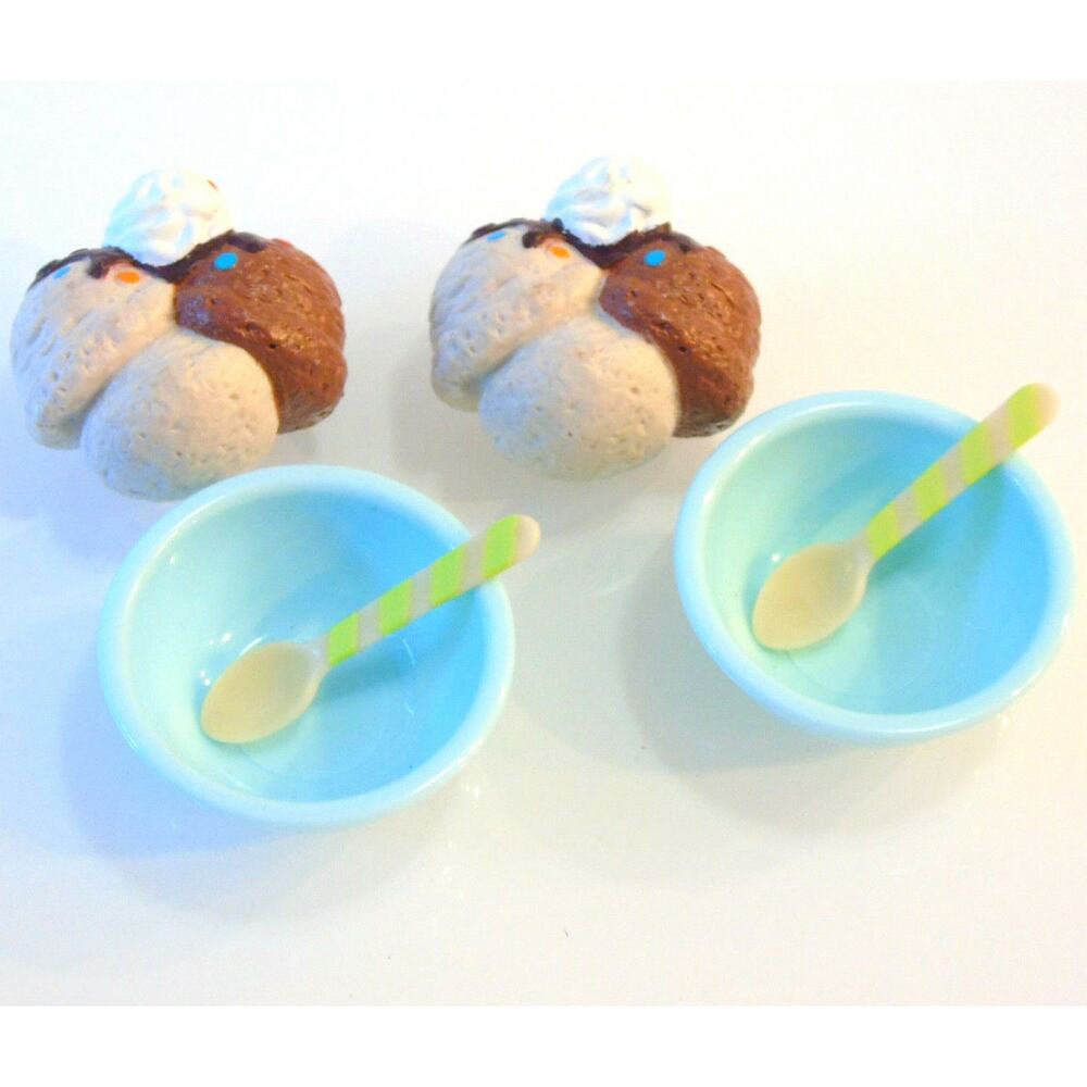 American Girl Ice Cream Sundae Bowls Spoons Bistro Treats Doll Accessories 6Pc